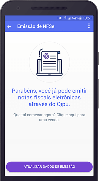 Emita NFSe em apenas alguns cliques Emita NFS-e direto pelo aplicativo
